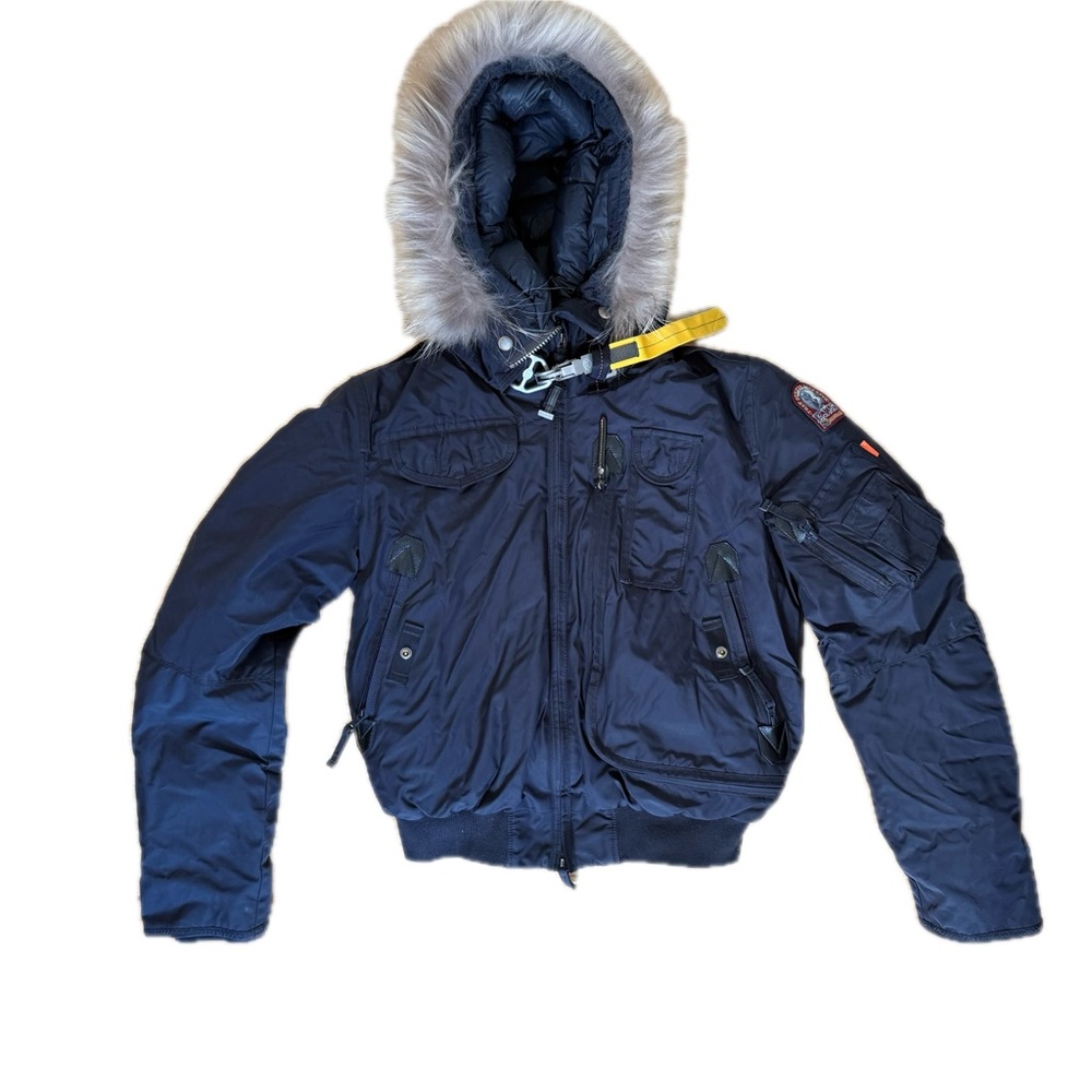 Parajumpers Dark Blue Puffer Jacket with Fur Hood